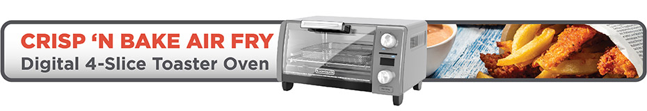 Crisp N Bake Air Fry Digital 4 Slice Toaster Oven BLACK DECKER